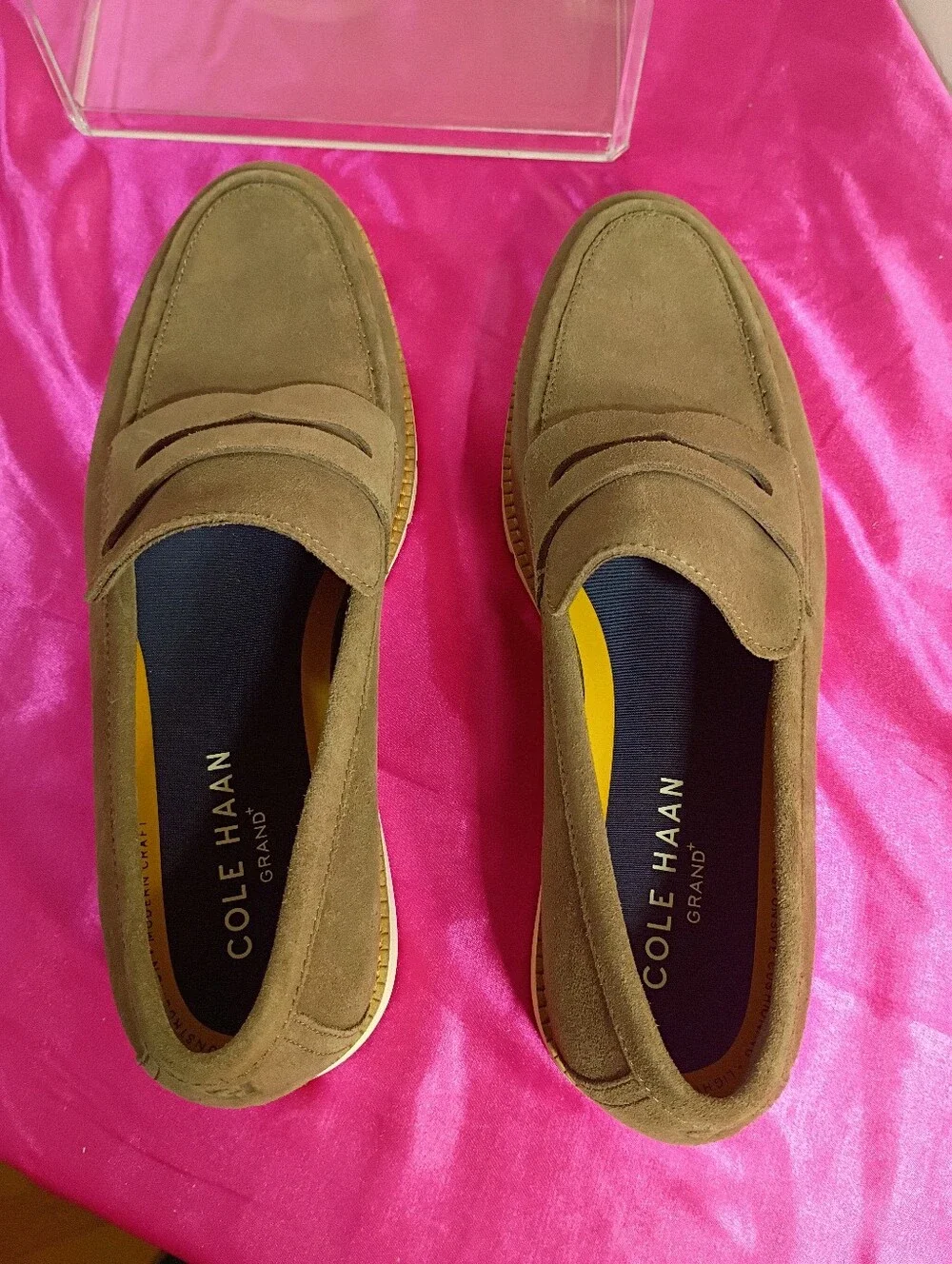 Cole Haan Mens SZ 8.5M Truffle Brown Leather Suede Penny Loafers NWB C41635. New